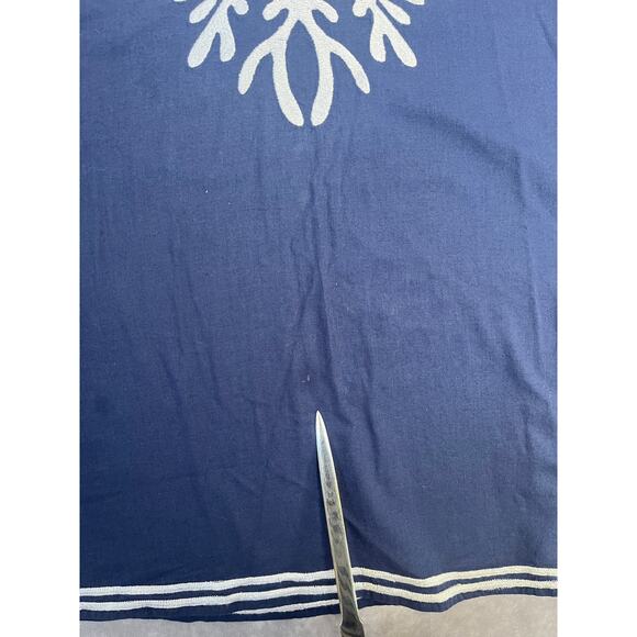 Gretchen Scott Navy Blue Reef Embroidered Cotton Poplin Tunic sz S Beach Coverup - Picture 10 of 10